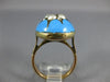 ANTIQUE WIDE ROSE CUT DIAMOND PEARL & BLUE ENAMEL 14K YELLOW GOLD STAR DOME RING