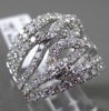 ESTATE LARGE WIDE 2.49CT DIAMOND 18K WHITE GOLD 3D MULTI WOVEN ROW INFINITY RING