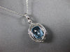 ESTATE 2.38CT DIAMOND & AAA BLUE TOPAZ 14KT WHITE GOLD FILIGREE FLOATING PENDANT