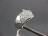 ESTATE WIDE 1.0CT DIAMOND 14KT WHITE GOLD 3D MULTI ROW V SHAPE ANNIVERSARY RING
