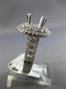 ESTATE LARGE 1.9CT DIAMOND 14K WHITE GOLD DOUBLE HALO SEMI MOUNT ENGAGEMENT RING