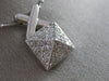 ESTATE LARGE 1.4CT DIAMOND 18K WHITE GOLD TRIANGULAR X LOVE PYRAMID PENDANT #481