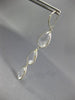 ESTATE LARGE AAA CRYSTAL 14KT WHITE GOLD PEAR SHAPE LEVER BACK HANGING EARRINGS