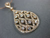 ESTATE LARGE .90CT DIAMOND 14KT ROSE GOLD TEAR DROP OPEN FILIGREE ETOILE PENDANT