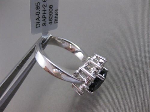 ESTATE 3.68CTW DIAMOND SAPPHIRE 14KT WHITE GOLD DIANA CLUSTER RING F/G VS