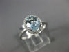 ESTATE 1.22CT DIAMOND & AAA OVAL AQUAMARINE 14KT WHITE GOLD HALO ENGAGEMENT RING