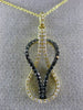 ESTATE .38CT WHITE & BLACK DIAMOND 14K YELLOW GOLD 3D INFINITY LOVE KNOT PENDANT
