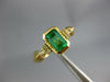1.20CT DIAMOND & AAA EMERALD 18KT YELLOW GOLD SEMI BEZEL CLASSIC ENGAGEMENT RING