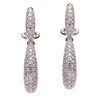 ESTATE 2.13CT DIAMOND 18KT WHITE GOLD CLASSIC TEAR DROP CLIP ON HANGING EARRINGS