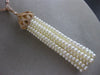 ESTATE EXTRA LARGE .72CT DIAMOND & AAA PEARL 18KT ROSE GOLD 3D TASSLE NECKLACE