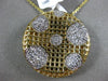 ESTATE LARGE .80CT DIAMOND 14KT YELLOW GOLD 3D CIRCULAR FLOWER CHECKER PENDANT