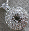ESTATE .55CT DIAMOND 14KT WHITE GOLD 3D CLASSIC DOUBLE HALO SEMI MOUNT NECKLACE