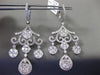 ESTATE LARGE 4.90CT DIAMOND 14KT WHITE GOLD 3D FLEUR DE LIS CHANDELIER EARRINGS