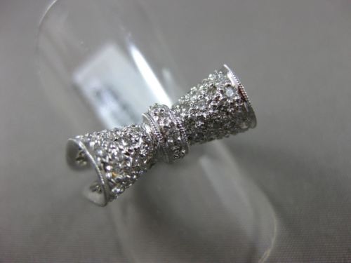 ESTATE .81CT DIAMOND 18KT WHITE GOLD DOUBLE SIDED HANDCRAFTED MILGRAIN BOW RING