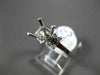 ESTATE .64CT DIAMOND 14KT WHITE GOLD 3D THREE STONE SEMI MOUNT ENGAGEMENT RING
