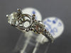 ESTATE .95CT DIAMOND 14KT WHITE GOLD CLASSIC 3 STONE SEMI MOUNT ENGAGEMENT RING