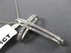 ESTATE LARGE .35CT ROUND DIAMOND 18KT WHITE GOLD 3D CLASSIC CROSS PENDANT #1140