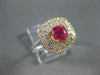 ESTATE 1.64CT DIAMOND & AAA PINK SAPPHIRE 14KT 2 TONE GOLD HALO ENGAGEMENT RING