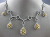 ESTATE LARGE 8.90CT WHITE & FANCY YELLOW DIAMOND 18K 2 TONE GOLD LARIAT NECKLACE