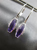ESTATE 1.31CT DIAMOND & AAA AMETHYST 14KT WHITE GOLD TRAPEZOID HANGING EARRINGS