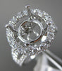 ESTATE EXTRA LARGE 1.45CT DIAMOND 14K WHITE GOLD 3D SEMI MOUNT ENGAGEMENT RING