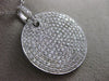 ESTATE LARGE 2.49CT DIAMOND 18KT WHITE GOLD 3D CIRCULAR PAVE FLOATING PENDANT