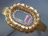 ESTATE LARGE .60CT DIAMOND 14KT ROSE GOLD 3D OVAL FILIGREE LEAF BANGLE BRACELET