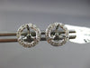 ESTATE .31CT DIAMOND 14KT WHITE GOLD 3 PRONG HALO SOLITAIRE SEMI MOUNT EARRINGS