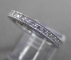 ANTIQUE .60CT DIAMOND 14KT WHITE GOLD FILIGREE ETERNITY ANNIVERSARY RING #23868