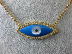 ESTATE .17CT DIAMOND AAA TURQUOISE & MOTHER OF PEARL 18KT ROSE GOLD 3D NECKLACE