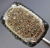 ESTATE LARGE 3.61CT MULTI COLOR DIAMOND 18KT ROSE GOLD 3D PAVE RECTANGULAR RING