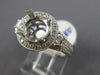 ESTATE 1.1CT DIAMOND 14K WHITE GOLD FILIGREE MILGRAIN SEMI MOUNT ENGAGEMENT RING