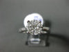 ESTATE LARGE .58CT MULTI CUT DIAMOND 14K WHITE GOLD 3D INVISIBLE ENGAGEMENT RING