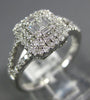 ESTATE .62CT DIAMOND 18KT WHITE GOLD 3D CLASSIC CLUSTER SQUARE ENGAGEMENT RING