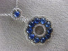 ESTATE 2.08CT DIAMOND & AAA SAPPHIRE 14KT WHITE GOLD 3D FLOWER CIRCULAR PENDANT