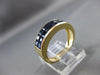 ESTATE .79CT AAA PRINCESS CUT SAPPHIRE 14KT YELLOW GOLD DOUBLE ROW RING #19340