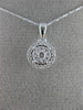 ESTATE .25CT DIAMOND 14K WHITE GOLD CLASSIC ROUND SOLITAIRE CLUSTER HALO PENDANT