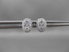 ESTATE .39CT ROUND DIAMOND 18KT WHITE GOLD OVAL CLUSTER STUD EARRINGS BEAUTIFUL