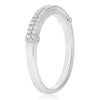 ESTATE .36CT DIAMOND 14K WHITE GOLD 2 ROW SEMI ETERNITY WEDDING ANNIVERSARY RING