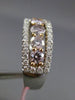 ESTATE WIDE 1.25CT DIAMOND 18K 2 TONE GOLD 5 STONE HALO WEDDING ANNIVERSARY RING