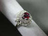 ESTATE LARGE 1.05CT DIAMOND AAA RUBY 18KT WHITE GOLD MULTI SWIRL ENGAGEMENT RING