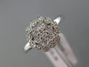 ESTATE .06CT DIAMOND 14K WHITE GOLD 3D CLUSTER FILIGREE MILGRAIN FLOWER FUN RING