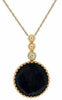 ESTATE .02CT DIAMOND & AAA SODALITE 14KT ROSE GOLD ROUND ETOILE CLASSIC PENDANT