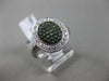 ESTATE WIDE 1.18CT DIAMOND & AAA GREEN SAPPHIRE 18KT GOLD 3D OVAL PAVE HALO RING