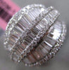 ESTATE LARGE 3.08CT ROUND & BAGUETTE DIAMOND 18KT WHITE GOLD MULTI ROW DOME RING