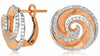 ESTATE 1.88CT DIAMOND 14KT WHITE & ROSE GOLD 3D SWIRL CIRCULAR CLIP ON EARRINGS