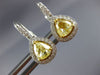 2.44CT WHITE & FANCY YELLOW DIAMOND 18KT 2 TONE GOLD LEVERBACK HANGING EARRINGS