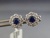 ESTATE .85CT DIAMOND & AAA SAPPHIRE 18KT WHITE GOLD CLASSIC FLOWER STUD EARRINGS