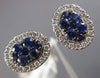 ESTATE .81CT DIAMOND & AAA SAPPHIRE 14KT WHITE GOLD 3D DOUBLE OVAL CLUSTER RING