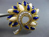ANTIQUE LARGE .28CT MULTI GEM 18KT TWO TONE GOLD FLOWER LEAF PEACOCK BROOCH PIN